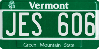 VT license plate JES606
