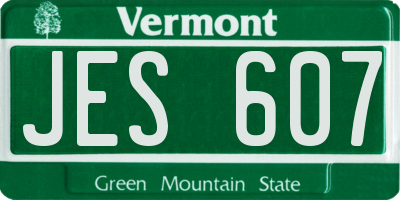 VT license plate JES607