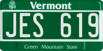 VT license plate JES619