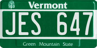 VT license plate JES647