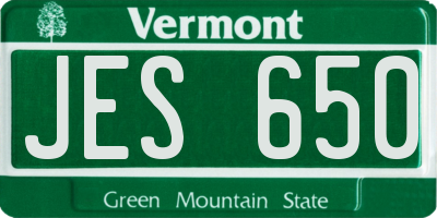 VT license plate JES650