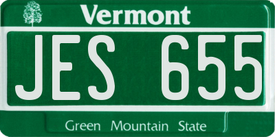 VT license plate JES655