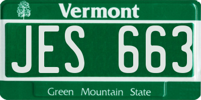 VT license plate JES663