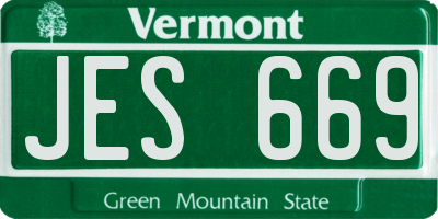 VT license plate JES669