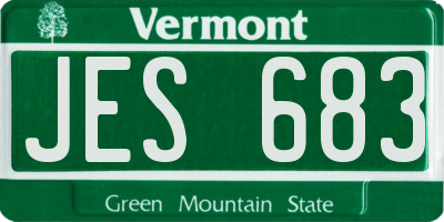 VT license plate JES683