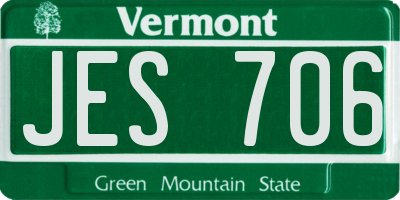 VT license plate JES706