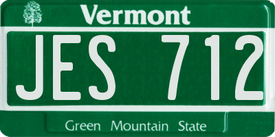 VT license plate JES712