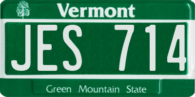 VT license plate JES714