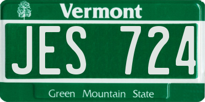 VT license plate JES724