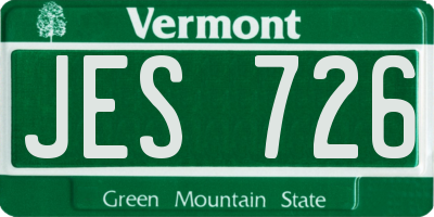 VT license plate JES726