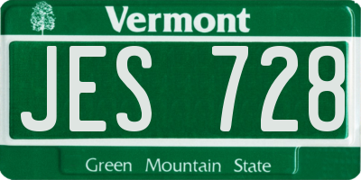 VT license plate JES728