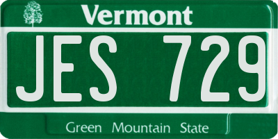 VT license plate JES729