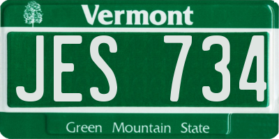 VT license plate JES734