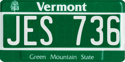 VT license plate JES736