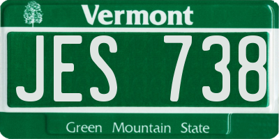 VT license plate JES738