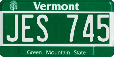 VT license plate JES745