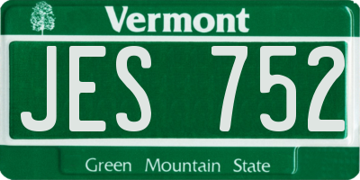 VT license plate JES752