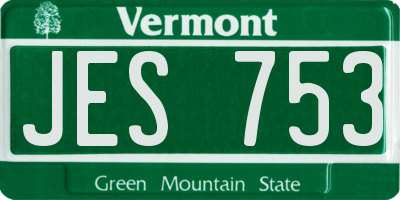VT license plate JES753