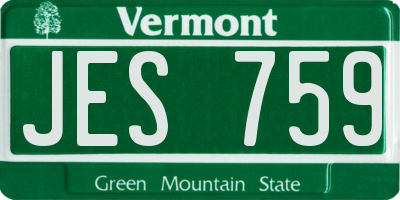 VT license plate JES759