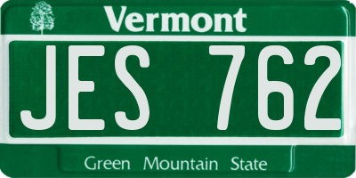 VT license plate JES762