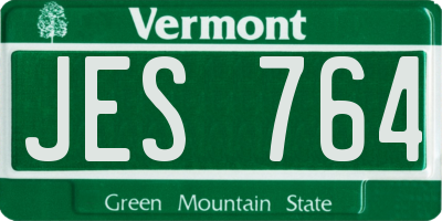 VT license plate JES764