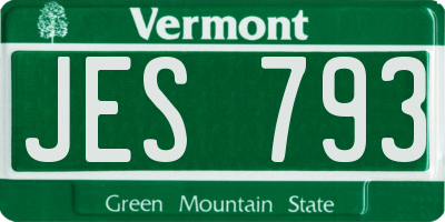 VT license plate JES793