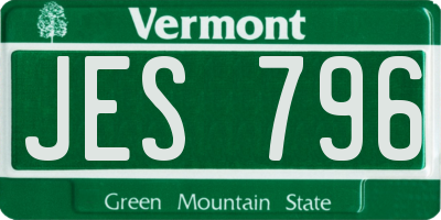 VT license plate JES796