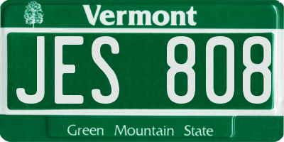 VT license plate JES808