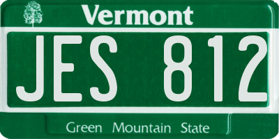 VT license plate JES812
