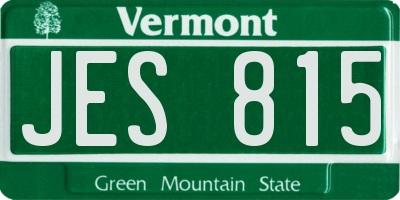 VT license plate JES815