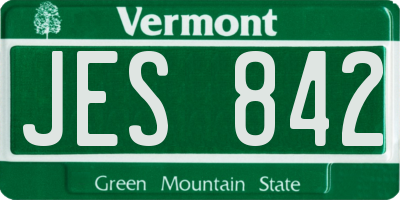 VT license plate JES842
