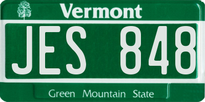 VT license plate JES848