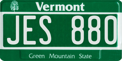 VT license plate JES880
