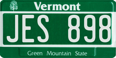 VT license plate JES898