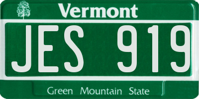 VT license plate JES919