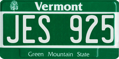 VT license plate JES925