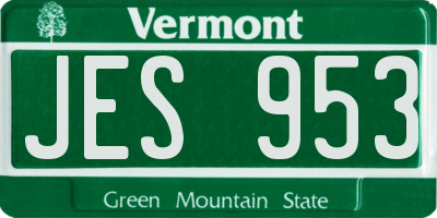 VT license plate JES953