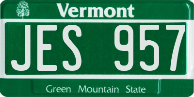 VT license plate JES957