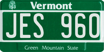 VT license plate JES960
