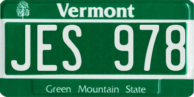 VT license plate JES978