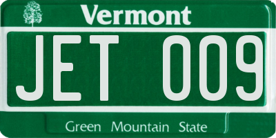 VT license plate JET009