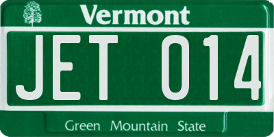 VT license plate JET014