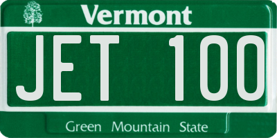 VT license plate JET100