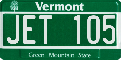 VT license plate JET105