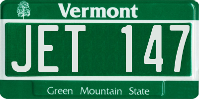 VT license plate JET147
