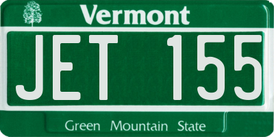 VT license plate JET155