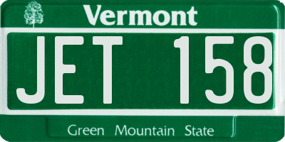 VT license plate JET158