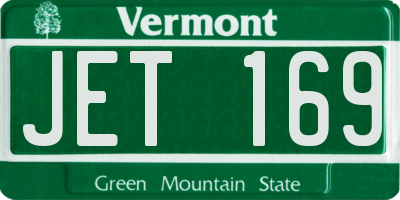 VT license plate JET169