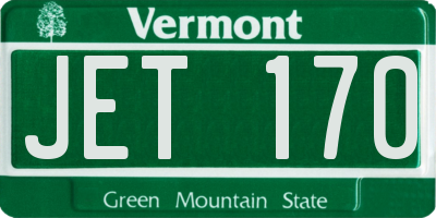 VT license plate JET170