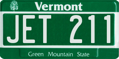 VT license plate JET211